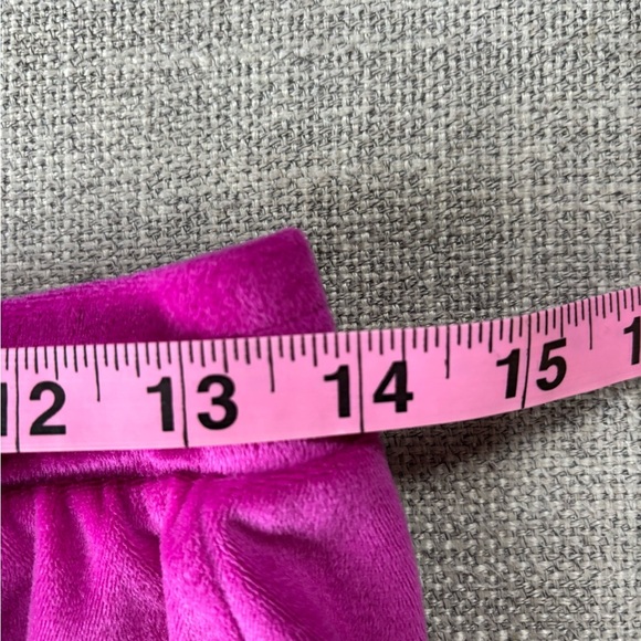 Juicy Couture Magenta Pink Velour Sleepwear Rhinestone Logo Tee Shorts Bling M - Picture 10 of 13